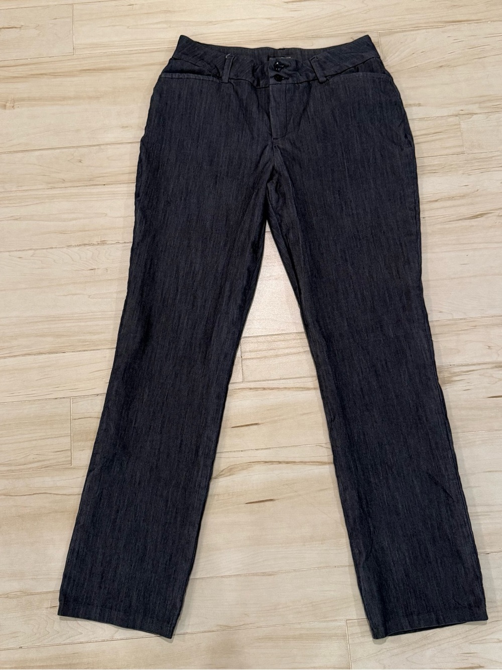 Lee Women’s Dark Black Straight-Leg Trouser Jeans 12 Long 31.5 Inch
